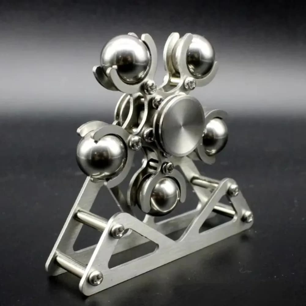Spinner a mano Sfera in acciaio Ruota panoramica 2 Punta delle dita EDC Giocattoli per adulti Fidget Five Bead Finger Gyro Cuscinetto silenzioso in acciaio inossidabile
