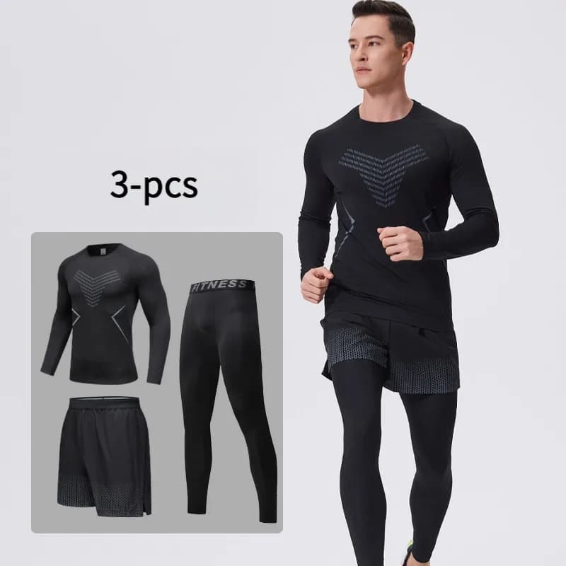 Abbigliamento sportivo da uomo Tuta da ciclismo traspirante ad asciugatura rapida Set da allenamento per corsa mattutina Comodo abbigliamento fitness a compressione