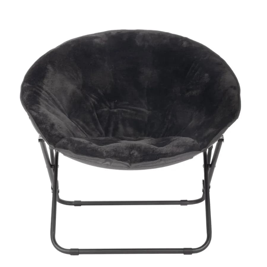 Sedia Saucer per Ragazzi e Adolescenti, Design Ergonomico Nero per Studio e Lettura, Telaio in Plastica Resistente con Cuscino Morbido, Ideale per