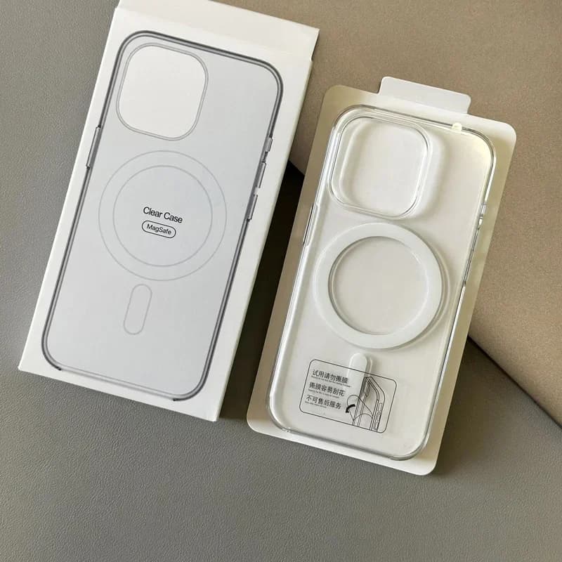 Custodia magnetica di animazione originale per iPhone 16 17 Pro Max Cover rigida trasparente per PC Custodia di ricarica wireless Magsafe Funda in acrilico