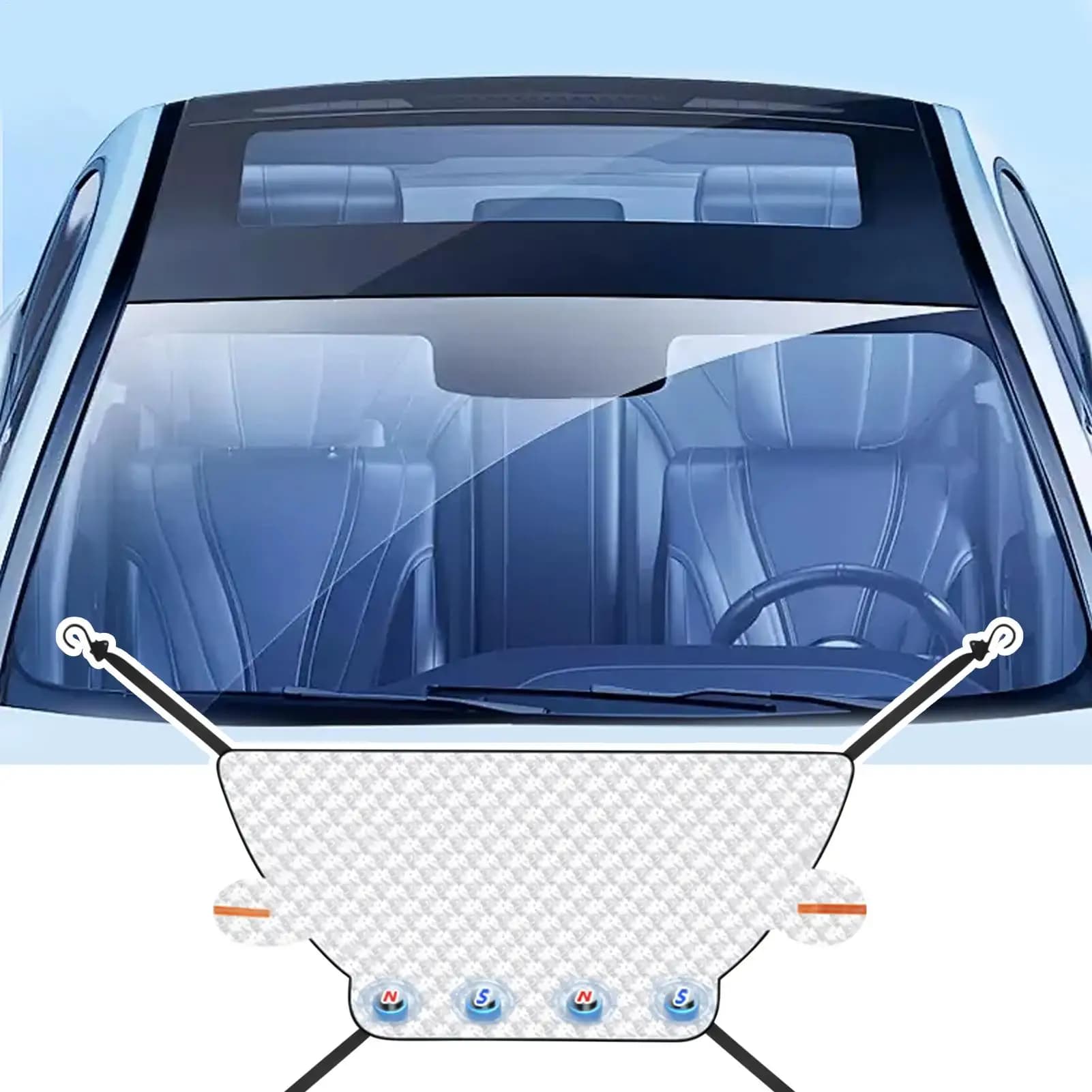 230x120 cm Copertura per parabrezza per auto Antipolvere 3 strati Protezione magnetica Accessori Copertura per parabrezza per parasole per auto universale