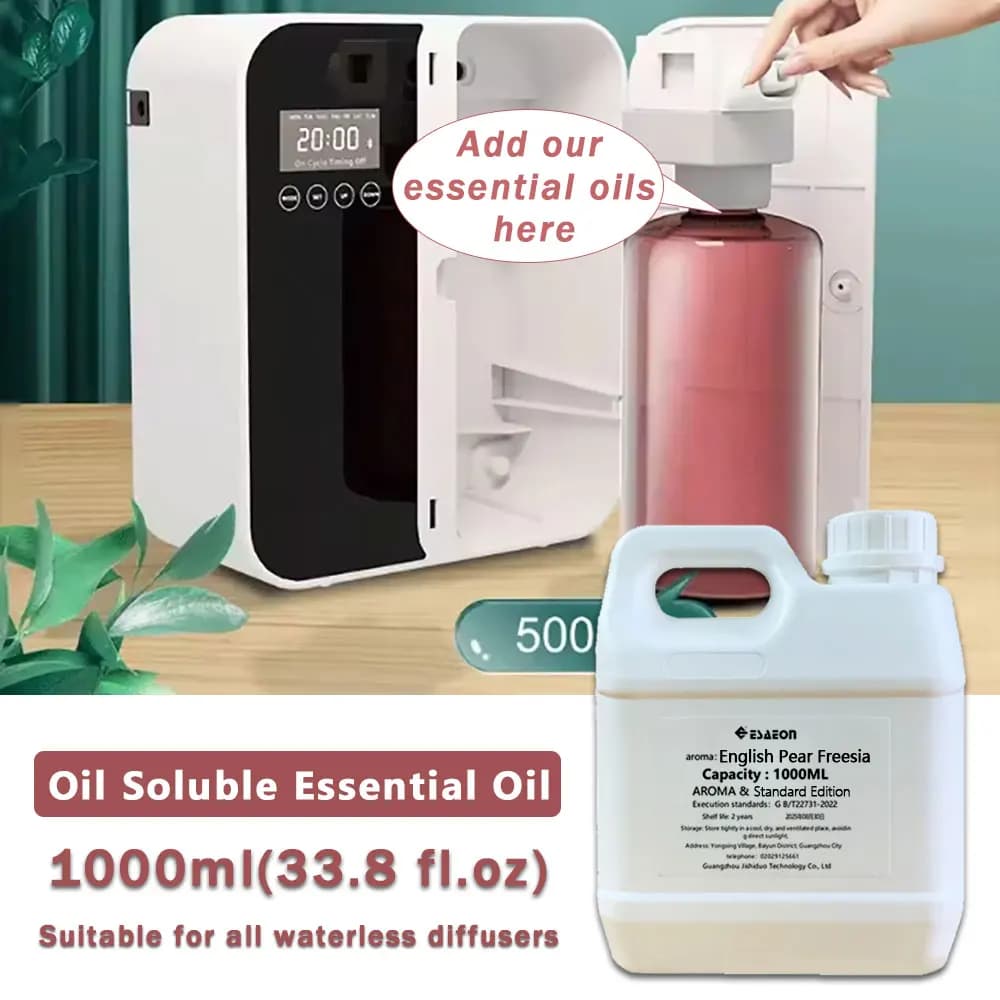 ESAEON 1000 ml (33,8 fl.oz) Oli essenziali English Pear Freesia - Per tutte le macchine per aromaterapia senza acqua e macchine per aromi alberghieri