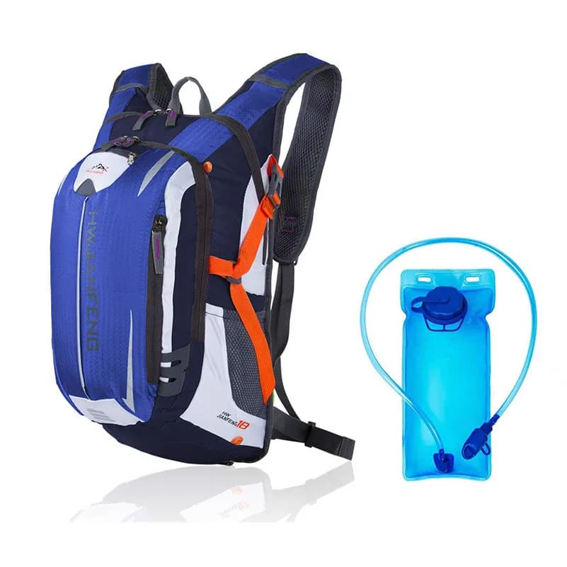 Hydration backpack 18L for Open Sports, Cycling, Running, with Water bag 2L, Helmet, Ultra Light for Hiking and Cycling