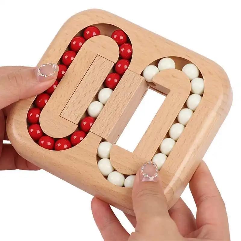 Fagiolo magico rotante Giocattolo con punta delle dita Puzzle in legno Rompicapo Agitarsi Ansia Giocattoli antistress Regali divertenti per adulti e bambini