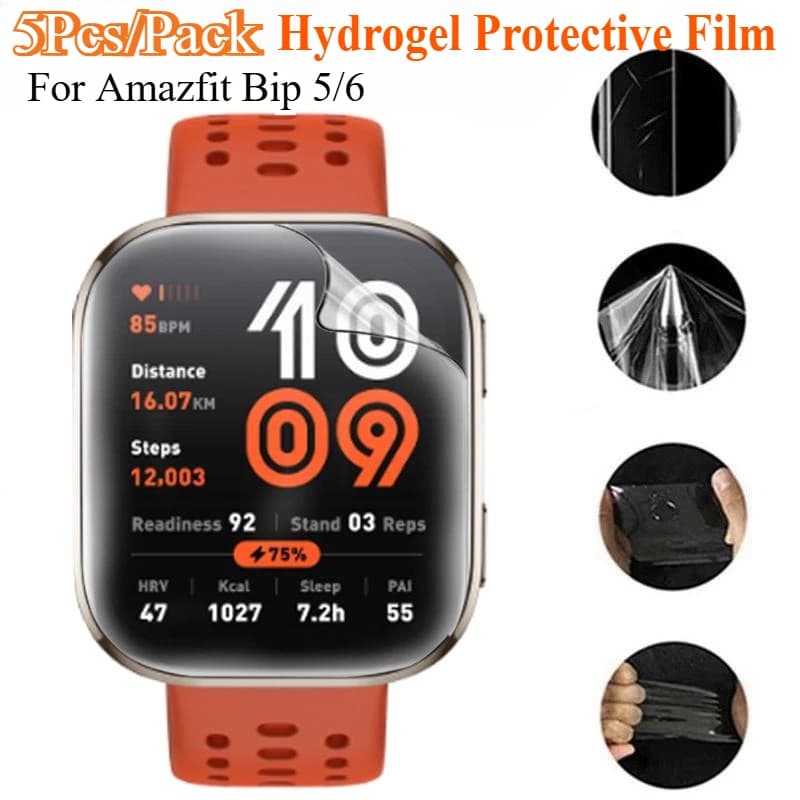 3/5 Pz/pacco Idrogel Pellicola Protettiva Per Huami Amazfit Bip 5 Pellicola Della Protezione Dello Schermo Trasparente Morbida per Amazfit Bip 6