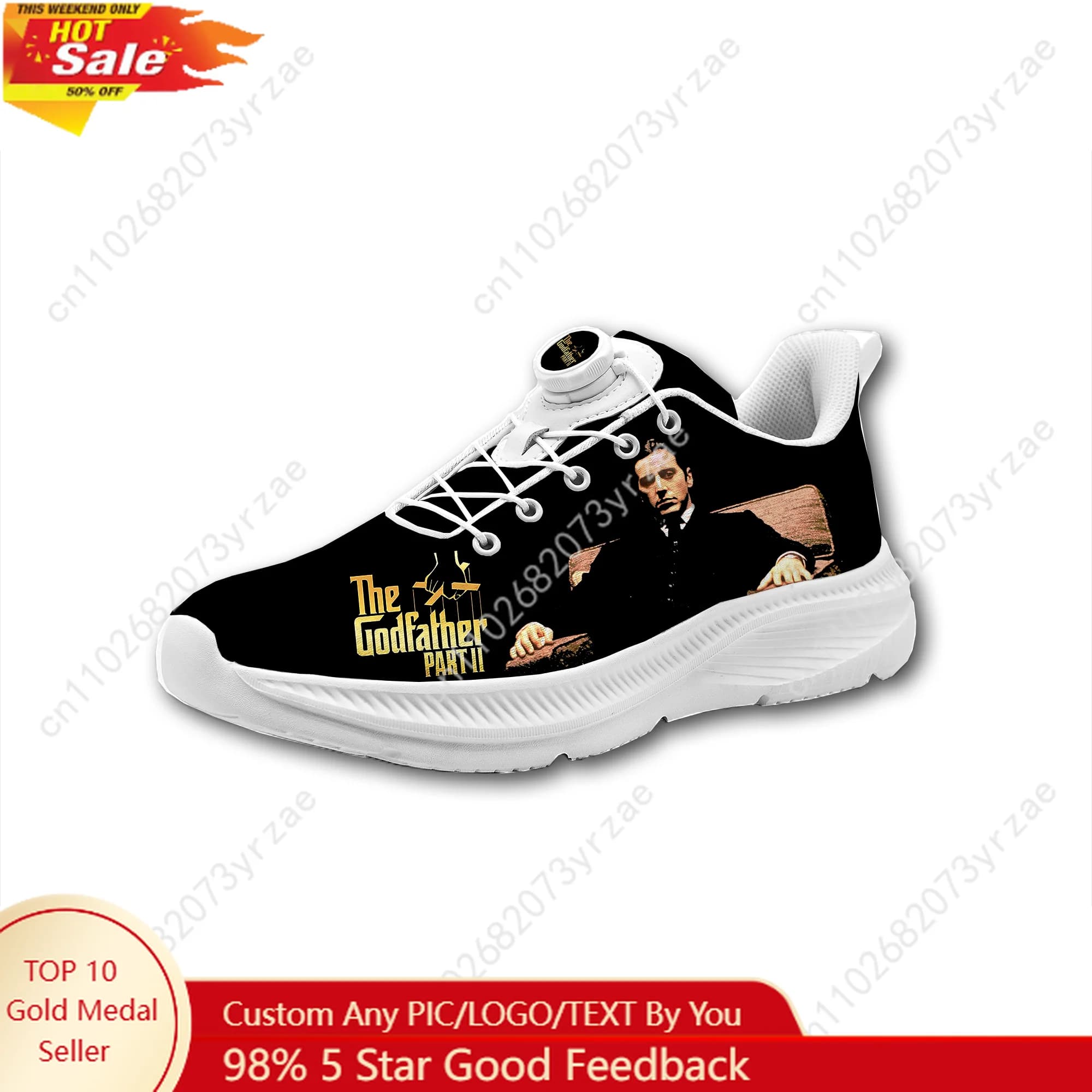 The Godfather Part II Scarpe sportive da uomo e da donna, sneakers da passeggio, scarpe con bottoni rotanti senza lacci, sneaker leggere su misura