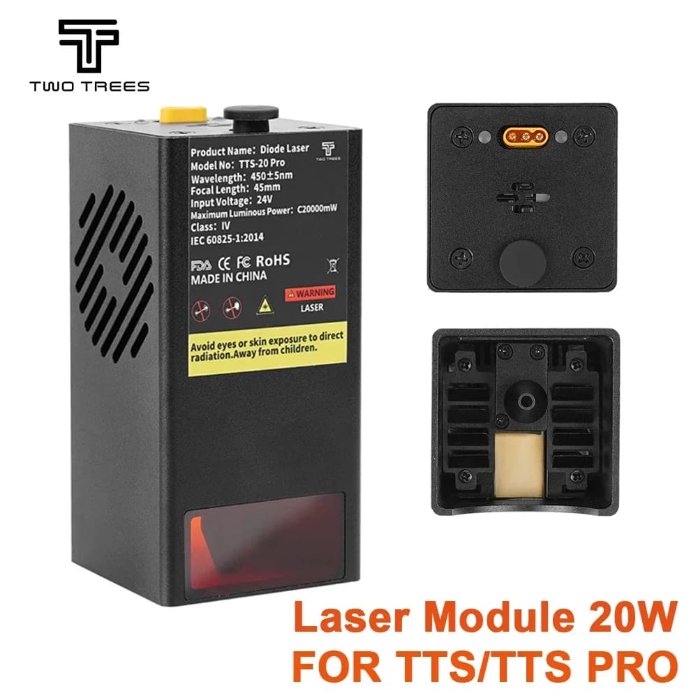 Laser Module Twotrees 20W, Output Power 130W for Laser Engraver TTS/TTS PRO, CNC Machine for Cutting and Engraving, Fai-da-Te Tools for Wood Processing