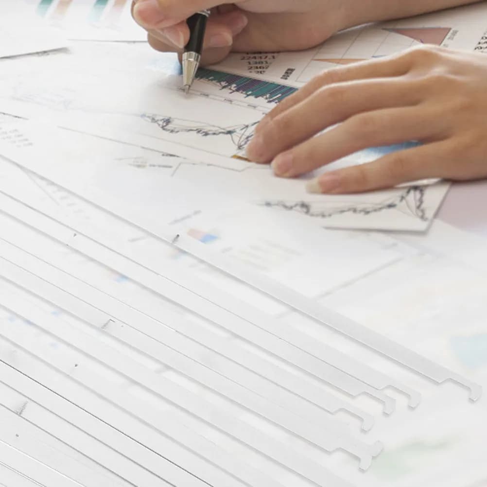 20 Pezzi Organizzatore per Documenti Sospesi, Clip in Metallo, Barre Divisorie Salvaspazio per Ufficio, Scuola, Casa, Supporti per Documenti in Metallo