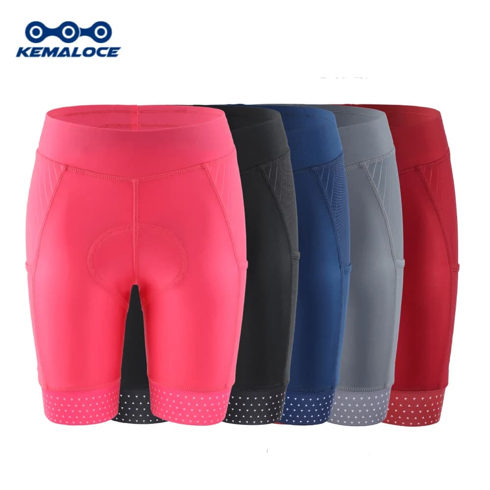 KEMALOCE women's cycling shorts 2024 breathable summer bike shorts pink and black women's bike shorts with women's Gel 5D pocket