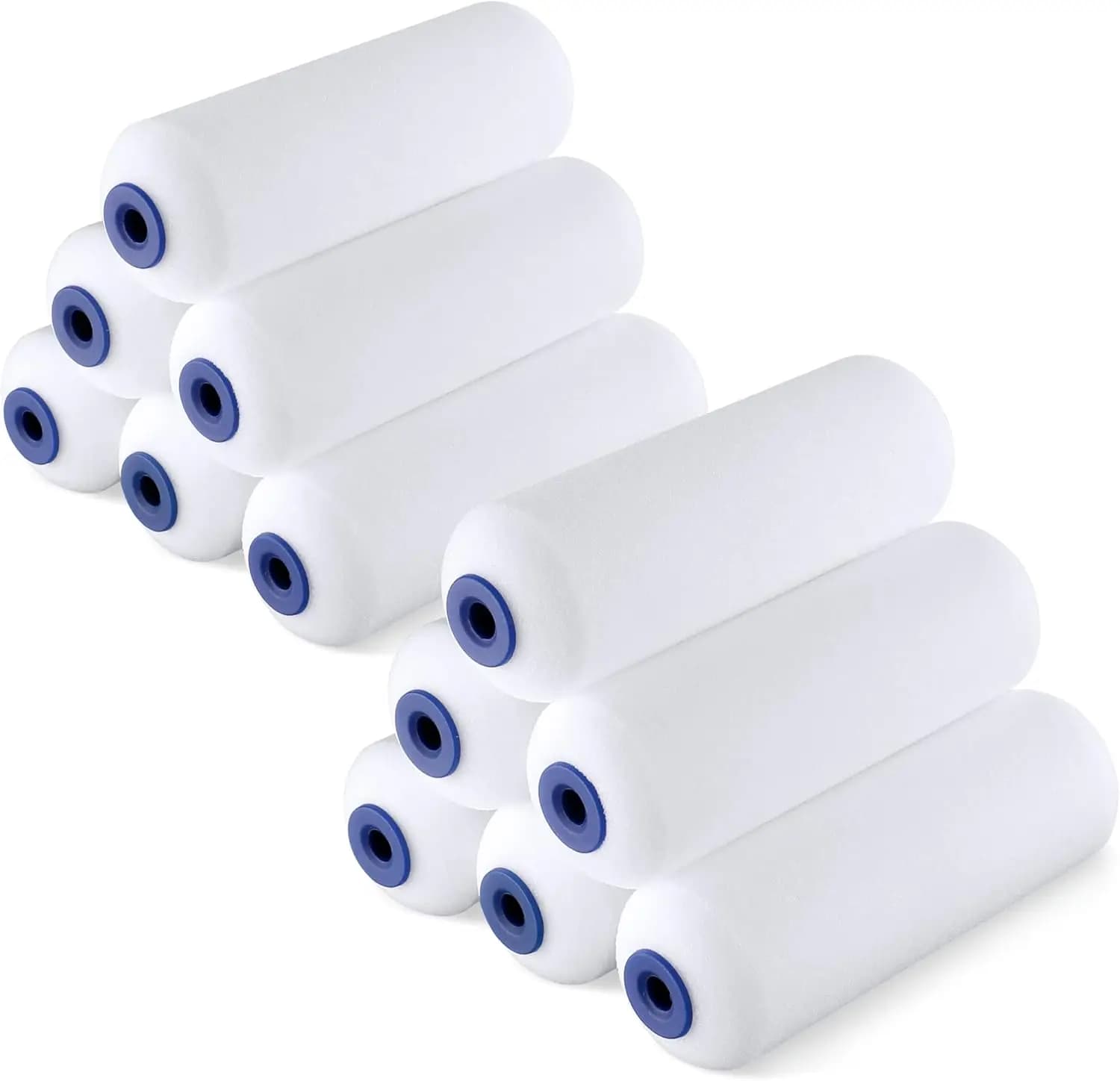Set of 4 Inch Foam Painting Rollers, Pack of 12 Mini Rollers for Walls, Cabinets, Doors and Fai-da- Projects ♪