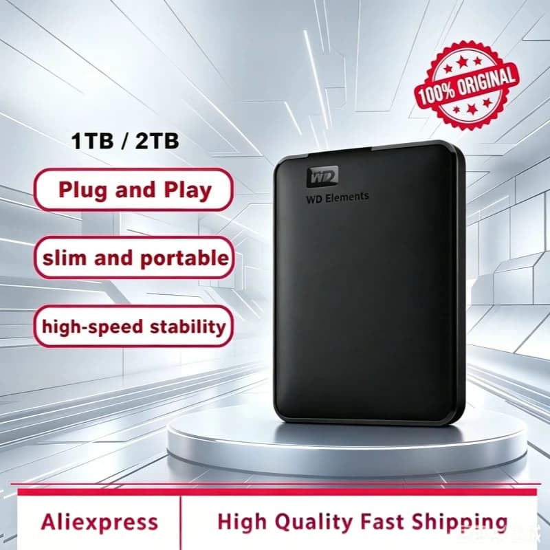 Hard Disk Esterno Portatile Western Digital WD Elements per PC Desktop e Laptop, Disco Rigido Esterno da 1TB 2.5" USB 3.0