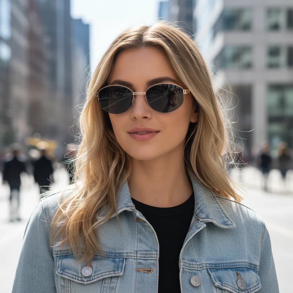 New High-end Style Sunglasses With Retro Design And Uv Protection, Made Of Metal, Trendy And Fashionable.1846X