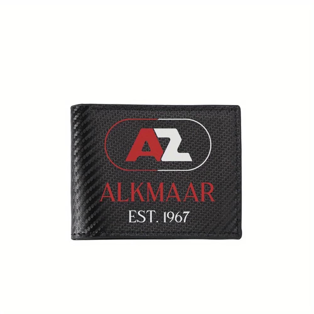 Lettere AZ, logo circolare, testo Alkmaar Portafogli da uomo Semplice Business Moderno Design di stampa elegante Regali per padre fidanzato Chri