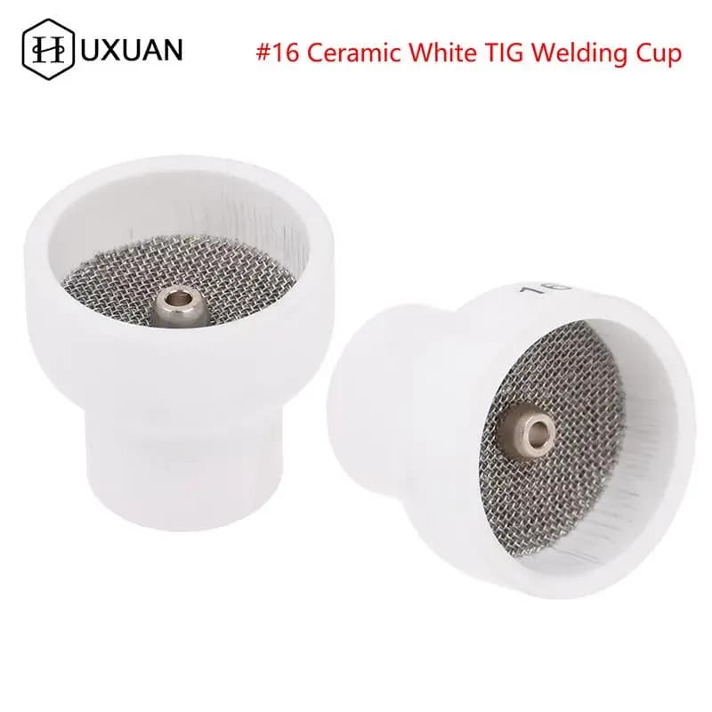 12/16 # ugello in ceramica bianca tazza in allumina per WP9/20/17/18/26 torcia per saldatura Tig #12/16 tazza per saldatura TIG bianca in ceramica