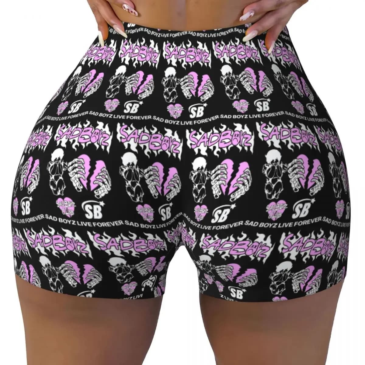 Custom Junior H Merch Sad Boyz Yoga Shorts Women Gym Workout Running Athletic Volleyball Biker Shorts