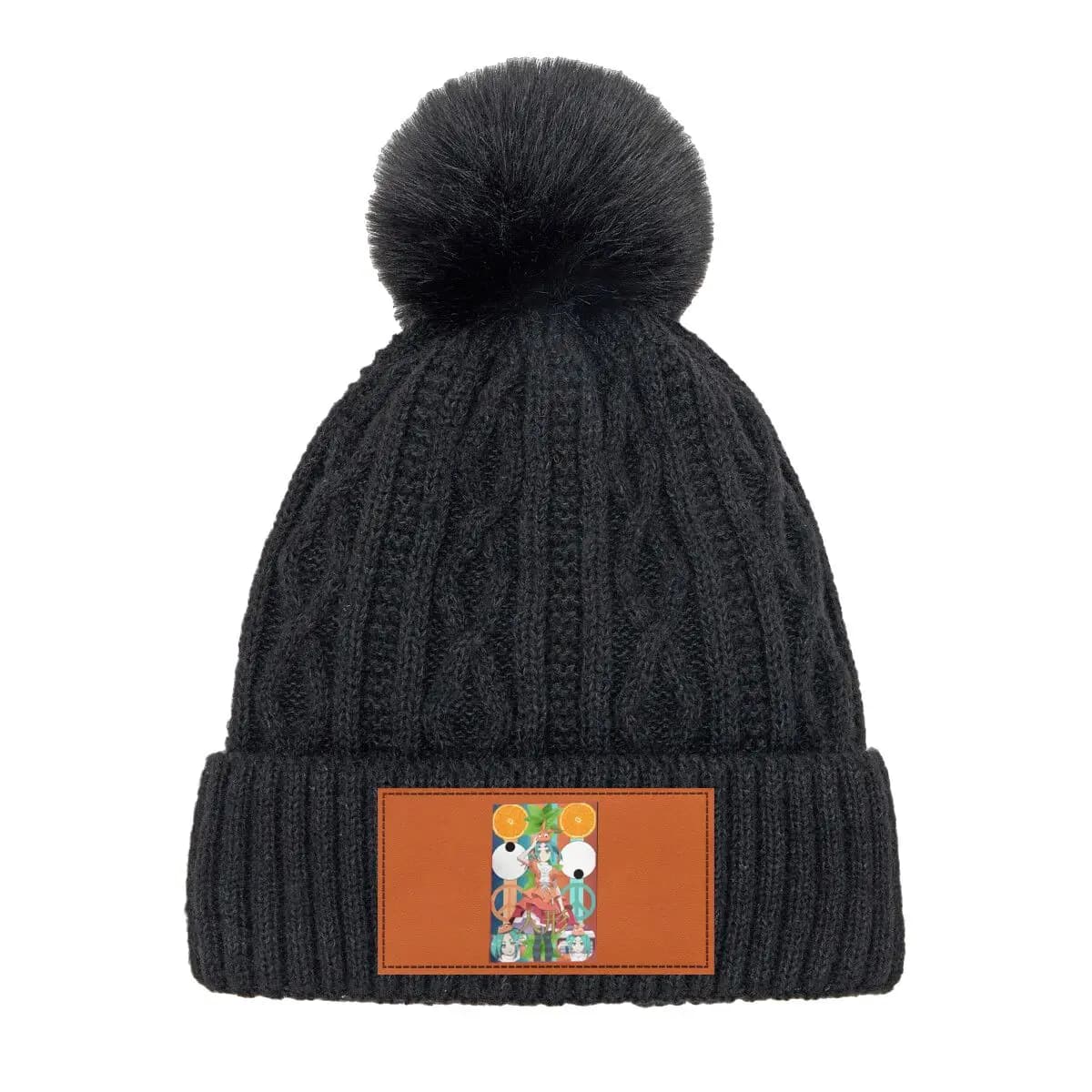 Retro Anime Girl Art Theme Design Nuovo addensare pelliccia Pom berretti lavorati a maglia cappello femminile peluche invernale