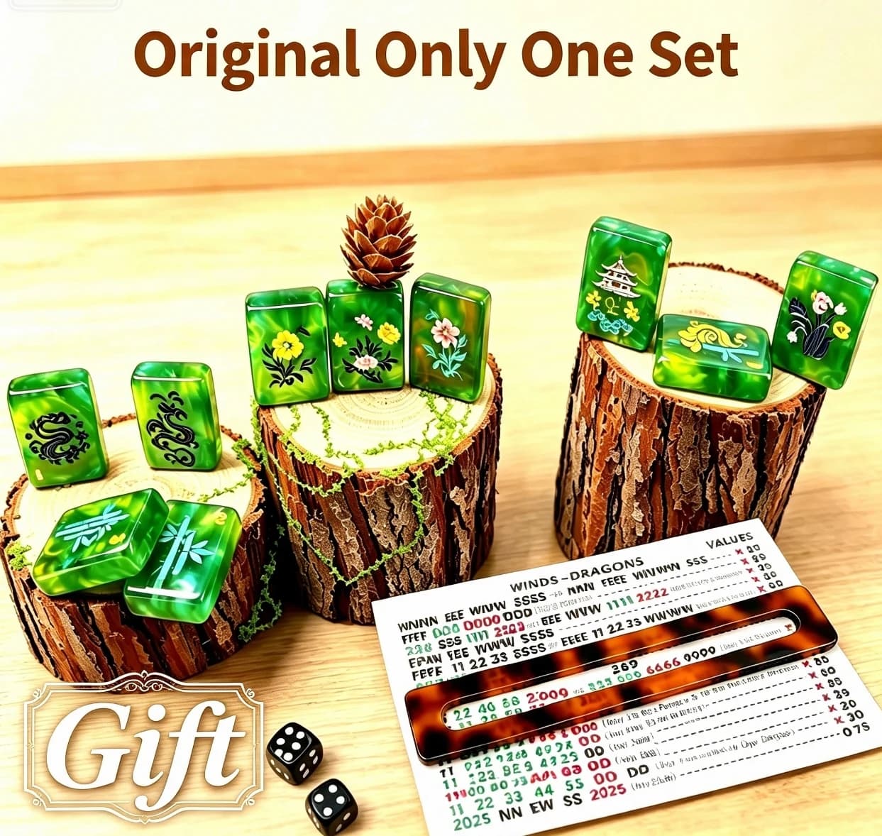 Original Design Emerald Green Pearl Acrylic American Mahjong Set 160pcs Waterproof & Wear-Resistant american mahjong tiles