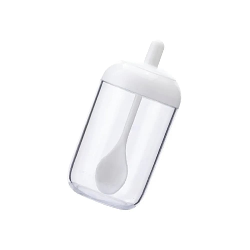 Premium Round Plastic Spice Jars with Scoop Spoon Tight Seal Storage for Kitchen Tea Snacks Dried Fruit Flower Tea Sugar Nut
