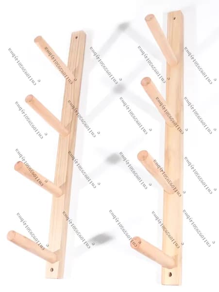 Support in Legno Massello per Tappitini Yoga e Rulli Massanti, Mensola a Muro per Pilates, Organizer by Parete per Studio