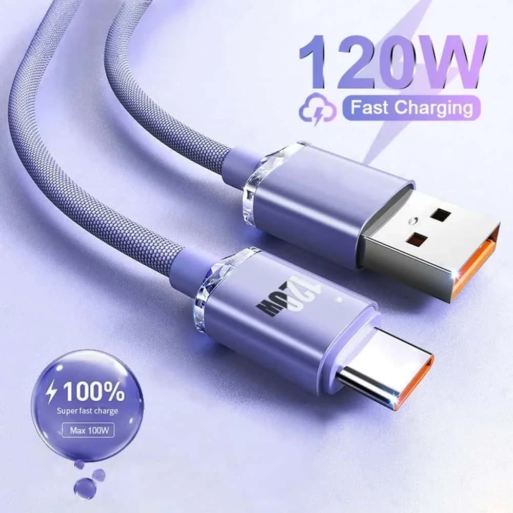 Cavo di ricarica rapida USB Type C da 120W 6A, cavo dati a ricarica rapida per Samsung Realme Xiaomi Huawei