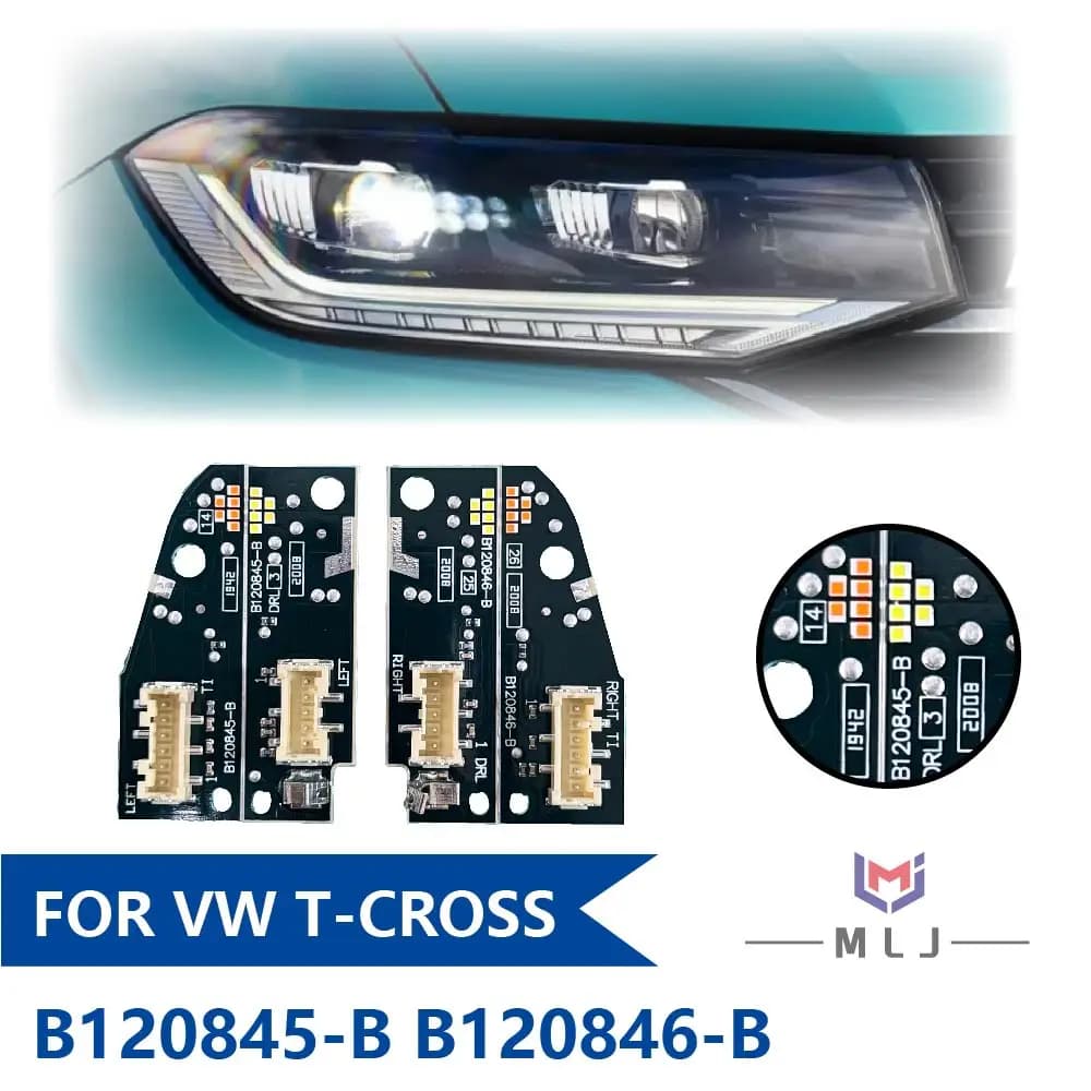 Nuovo Per VW T-CROSS Tcros B120845-B Bianco Brillante DRL 2GM.998.478 Indicatori di direzione Modulo Faro A LED B120846-B 2GM.998.479