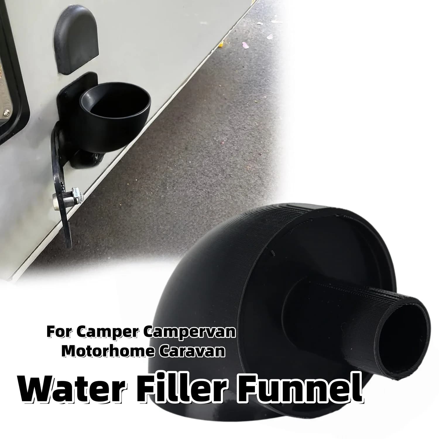 Imbuto per il riempimento dell'acqua per camper, imbuto per l'ingresso dell'acqua fresca a tenuta stagna per camper, roulotte, motorhome.