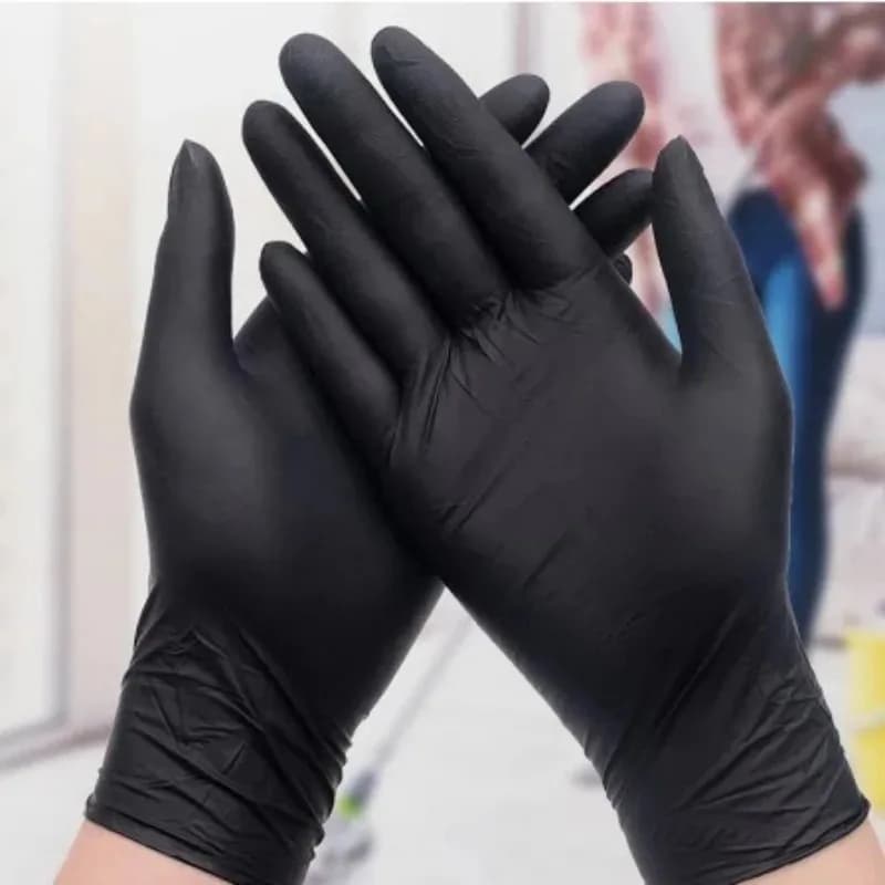 100/50 Pezzi Guanti Monouso in Nitrile Arancione Nero Verde Senza Lattice Resistenti alle Forature per Cucina, Pulizie e Uso Industriale