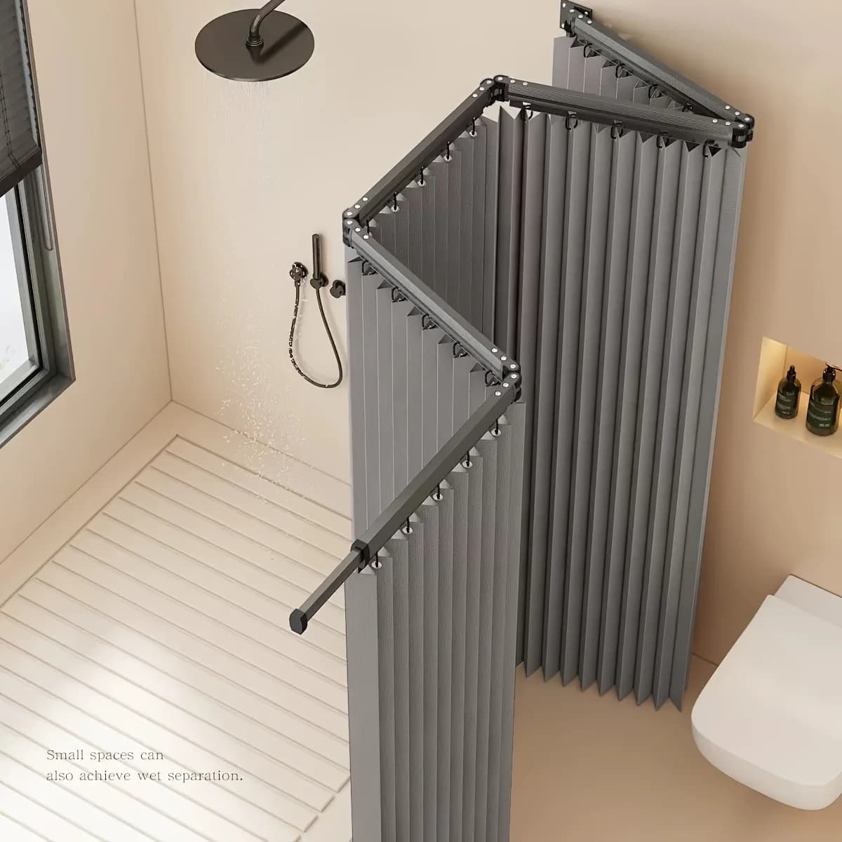 Tenda Doccia Magnetica Pieghevole Impermeabile, Divisorio per la Privacy, Schermo Doccia per Casa, Appartamento, Dormitorio, Arredamento Moderno