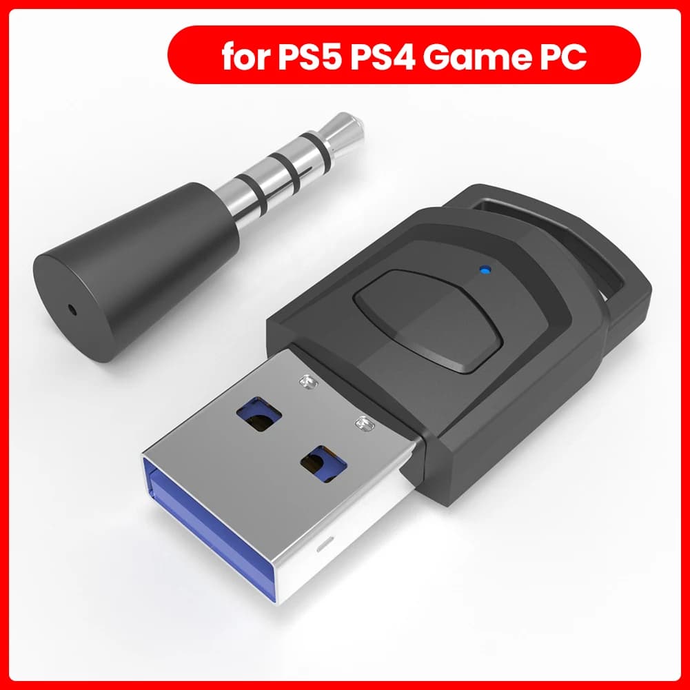 Adattatore Ricevitore Wireless per Cuffie, Sostituzione per PS5 PS4 PC, Trasmettitore Audio per Cuffie, Accessori per Giochi