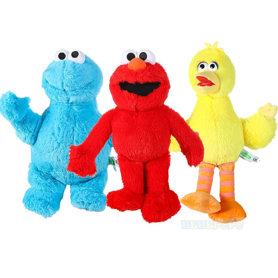 Simpatiche bambole di peluche di Barrio Sésamo con Elmo Cookie Monster Big Bird e Kermit La rana sono adorabili opzioni per tutte le età