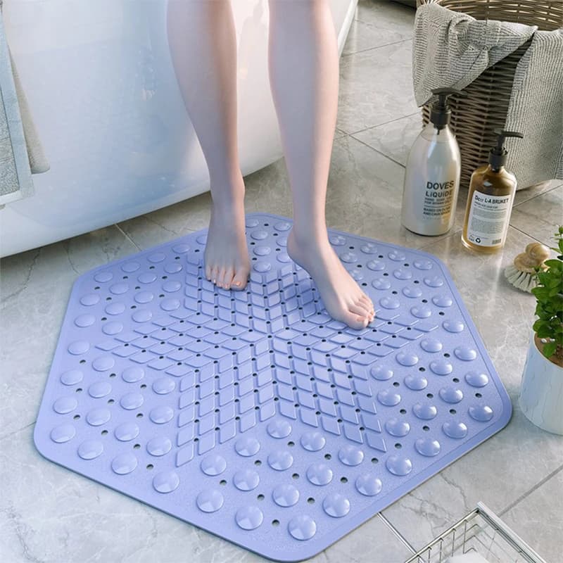 Tappetino doccia esagonale regolare in PVC, tappetino massaggiante per vasca, tappetino antiscivolo per bagno e doccia, per hotel.