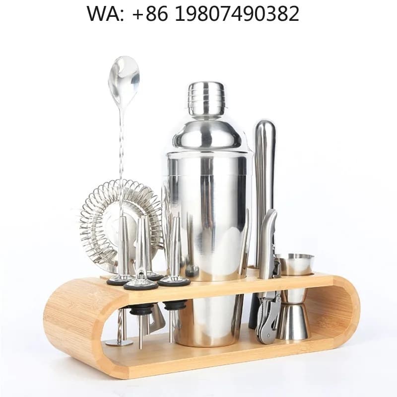 12-Piece Food Grade Stainless Steel Mixology Set, 750ml Cocktail Shaker Full Bartender Tools With Metal Display Stand For Drink