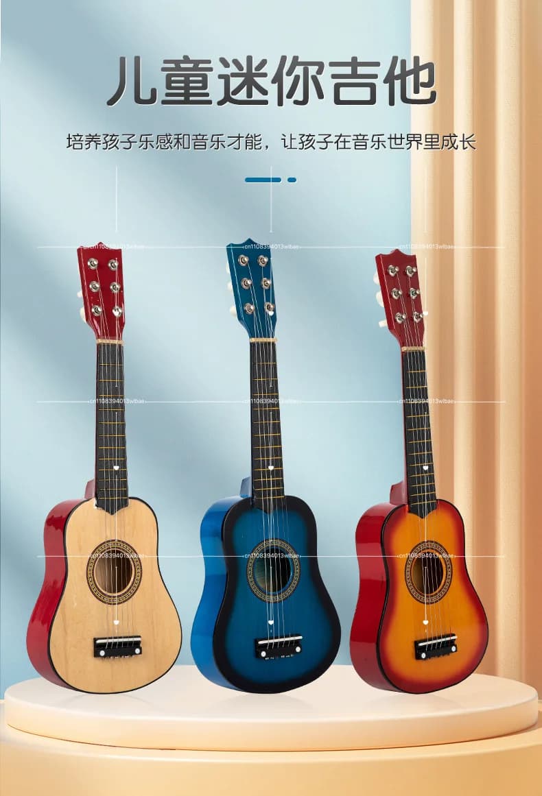 Ukulele Portatile da 21 Pollici, Giocattolo Educativo per Bambini, Regalo Leggero a 6 Corde per Principianti, Elementi Musicali Portatili