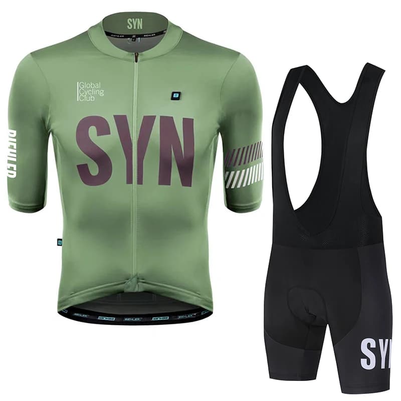 SYN 2026 cycling suit: Breathable men's short sleeves and shorts with straps, quick drying summer sportswear