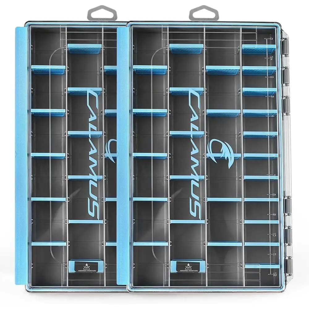 DryVault toolbox waterproof, robust, with 3700 compartments, fishing gear organizer with removable dividers, bait box and thermos