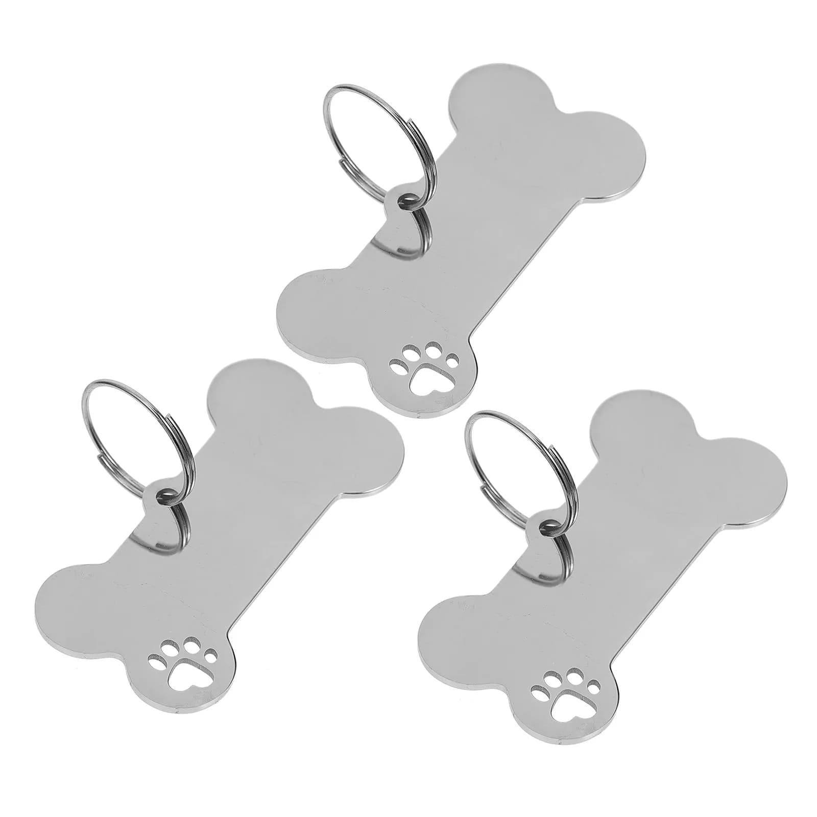 Set di Targhette Identificative per Animali Domestici in Acciaio Inox, Personalizzabili con Nome, Elegante Ciondolo Antiperditaa per Collare di Cani e Gatti