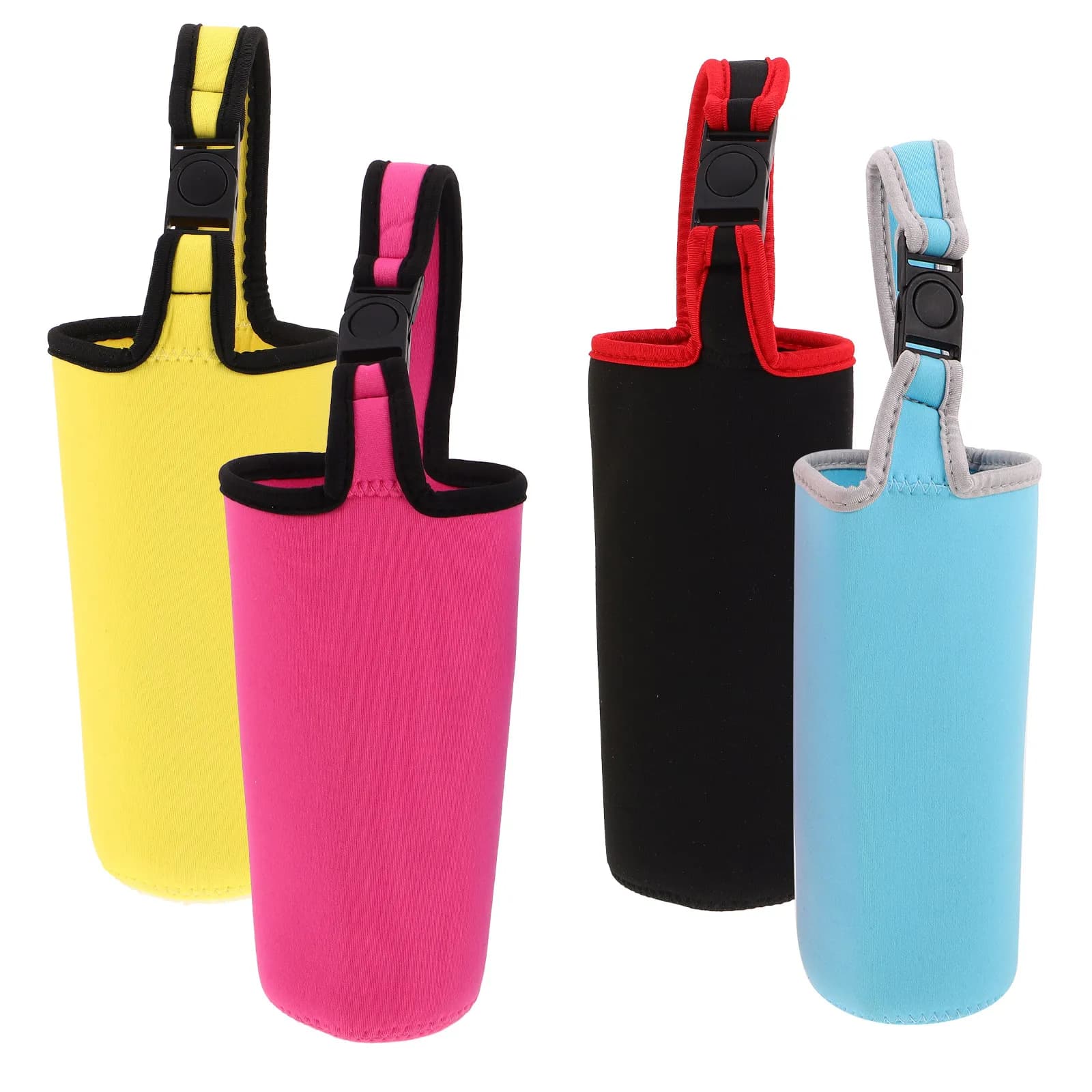 Set of 4 Neoprene Insulating Cases for Bottles, Portable Bottle Holders with 30 Oz Tumbler Handle, Ideal for Travel, Gym and Hiking