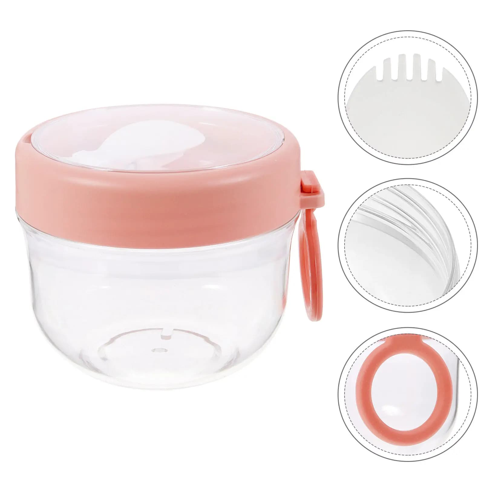 Contenitore Portatile per Colazione con Coperchio e Cucchiaio, Barattolo per Overnight Oats, Yogurt e Cereali, Ideale per l'Ufficio
