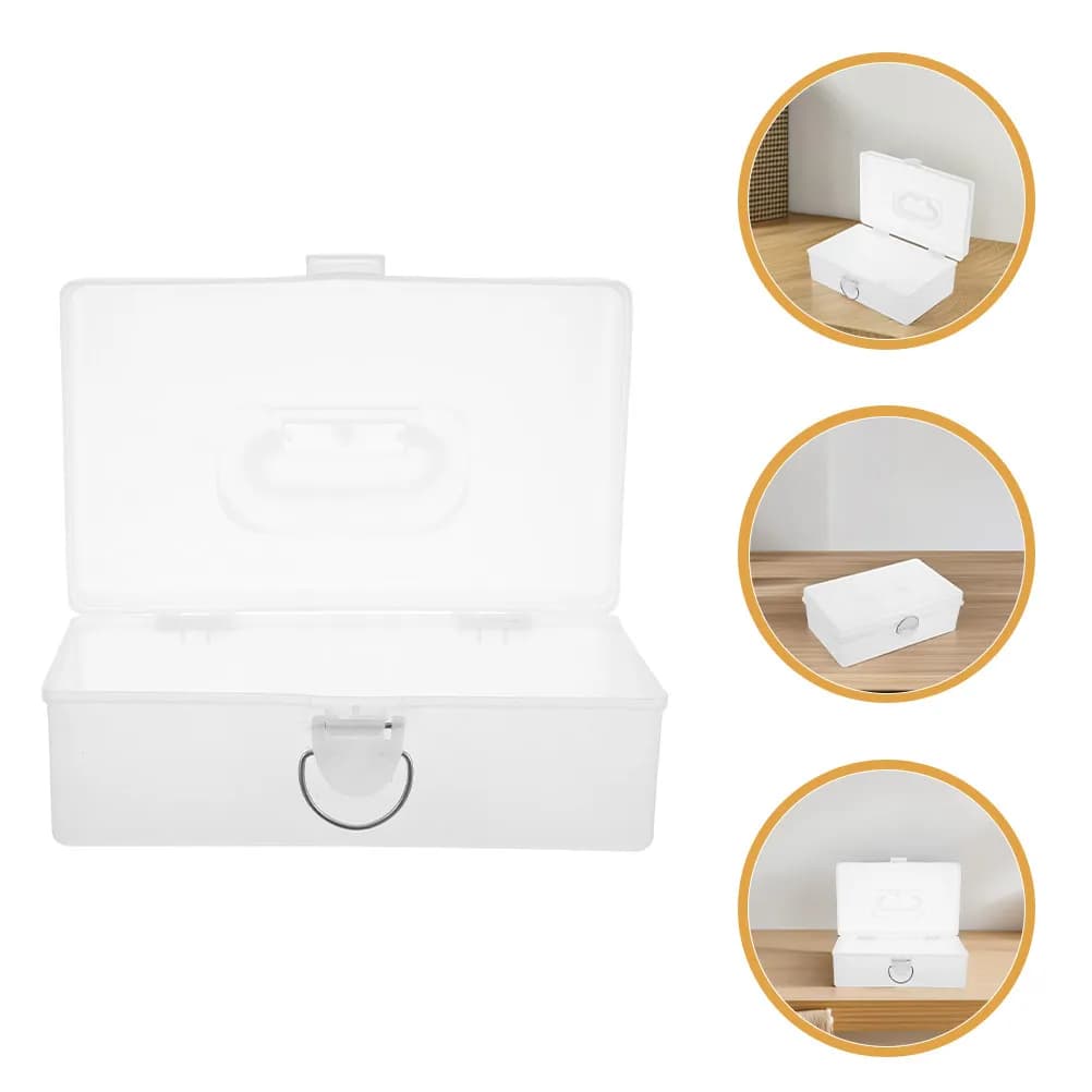 Large Capacity Portable Mahjong Storage Box Transparent Rectangular Plastic Organizer Lid Handle for Tiles Board Game