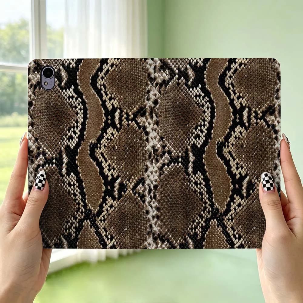 Snakeskin Texture Brown Pen Tray For Huawei MediaPad MatePad Honor Pro V6 9 V8 X9 X 10 13.3 12.3 11 11.5 Inch Tablet Case