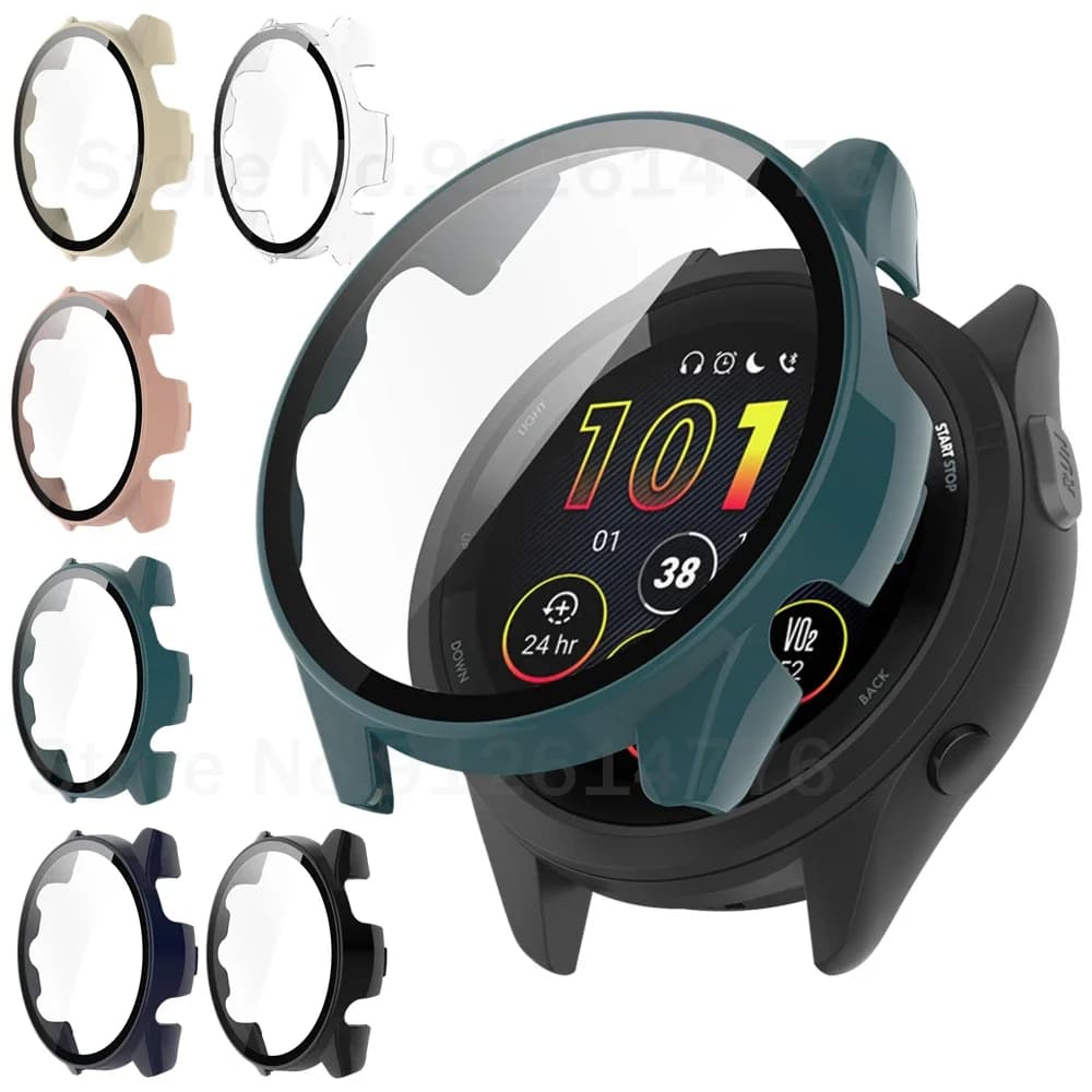 Custodia rigida per PC per Garmin Forerunner 265 265s 255 255s 955 Custodia protettiva Protezione schermo Guscio in vetro per Forerunner255