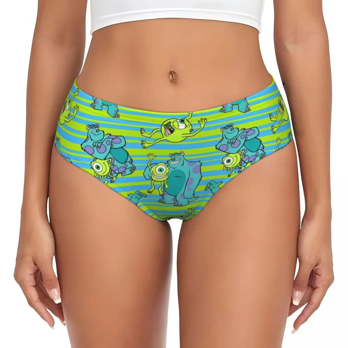 Slip da donna personalizzati con personaggi anime di Monsters University, comodi ed elasticizzati, Sullivan e Mike