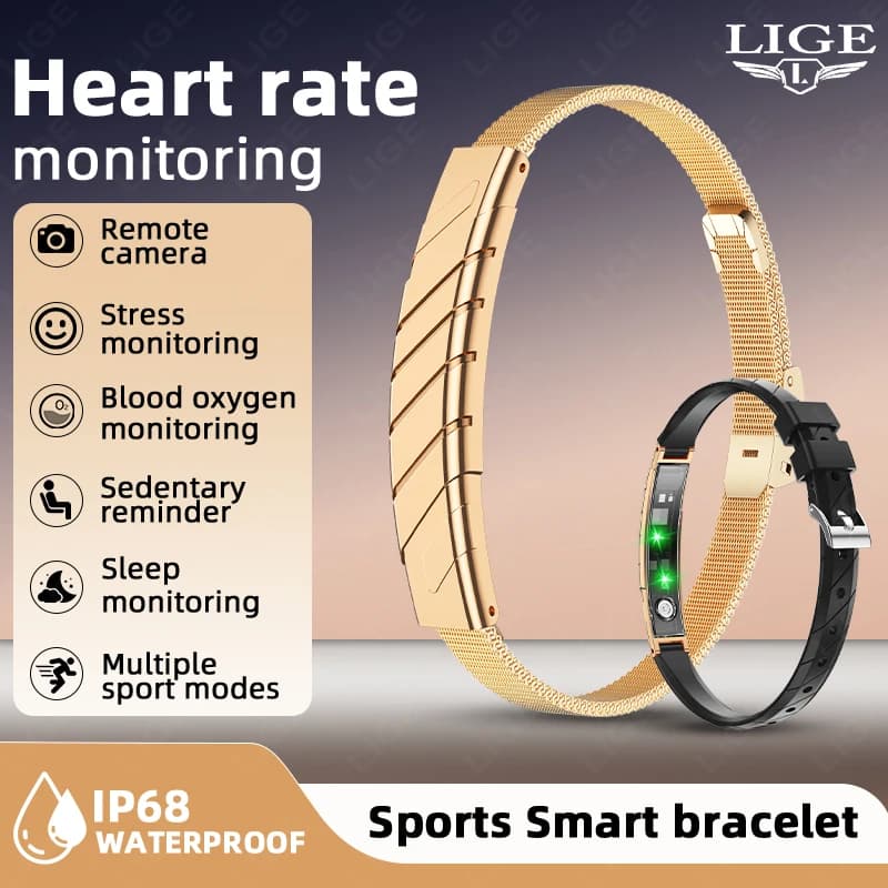 LIGE 2026 New Smart Bracelet Heart Rate Sleep Stress Monitor Women Men Sports Fitness Tracker Bluetooth Call Smart Wrist Watches