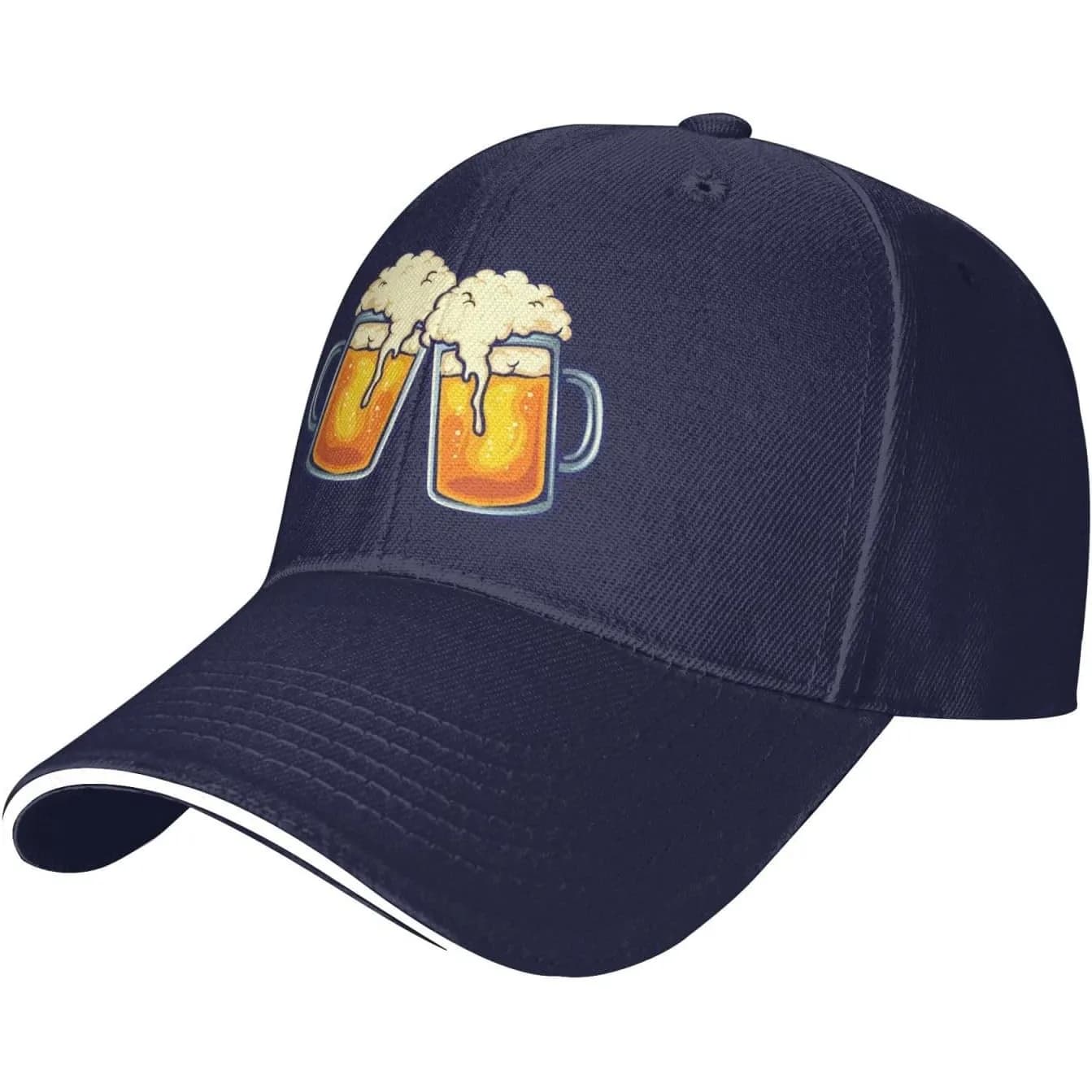 Cappellino da Baseball Beer Mugs Toast in Poliestere Regolabile, Cappello da Sole Casual, Cappellino da Golf