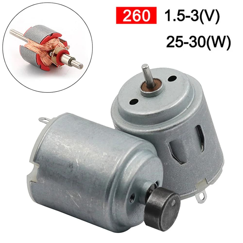 1 PC Mini 260 Motor DC 3-12V 25-30W High Speed Strong Magnetic Car Toy FAI FROM TE DC Motor Electric Toothbrush Motors Car Part