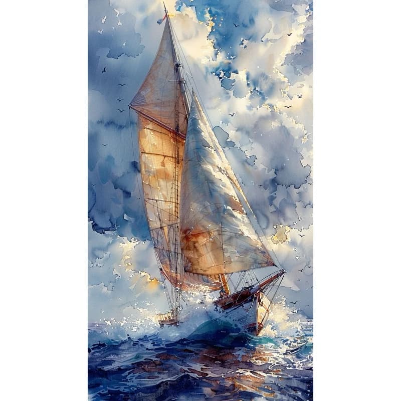 500/1000/1200/2000 PCS Jigsaw Puzzles Sail in a Sea of Clouds Scenery Family Activity Games for Gameroom Bedroom Home Decor Gift