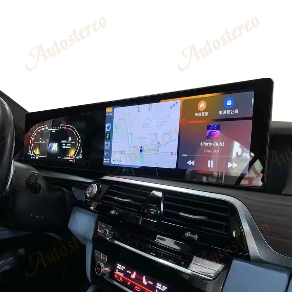 Contachilometri doppio schermo da 25 pollici Carplay Android 14 per BMW Serie 5 M5 F10 F11 F18 CIC NBT Lettore multimediale per auto Navigazione GPS per auto