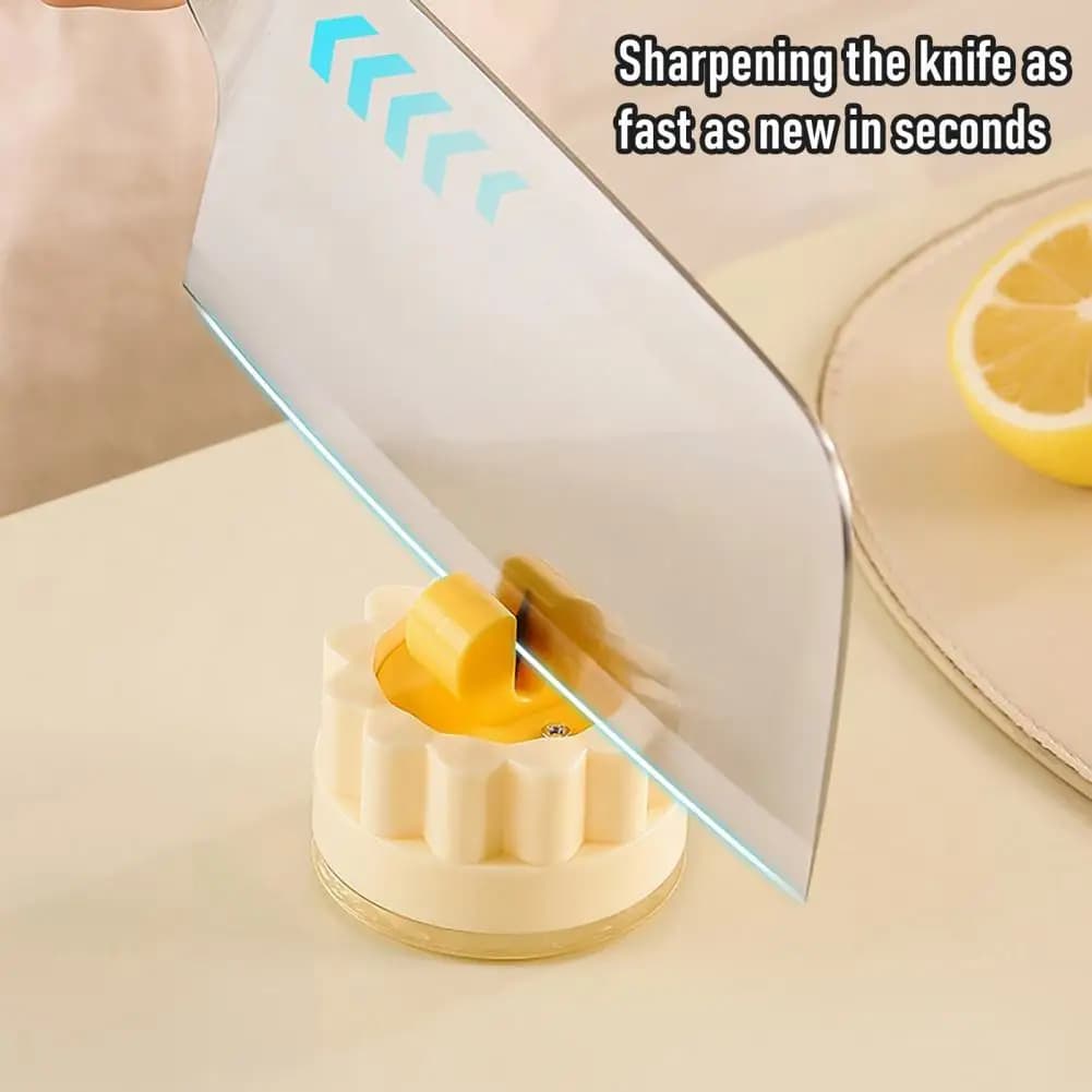 Affilacoltelli con base a ventosa, stile simpatico, strumento per affilare coltelli da cucina, mannaie e coltelli da frutta