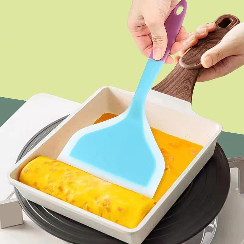 Multipurpose Kitchen Tools - Silicone Spatula for Eggs, Paletta Larga for Pancake and Paletta for Overturning Eggs to Cook and Cook at Oven