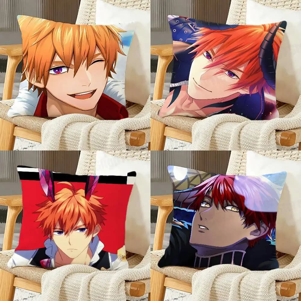 O-Obey Me Anime B-Beelzebub Federa con stampa di cartoni animati, federa personalizzata per divano, decorazione per la casa